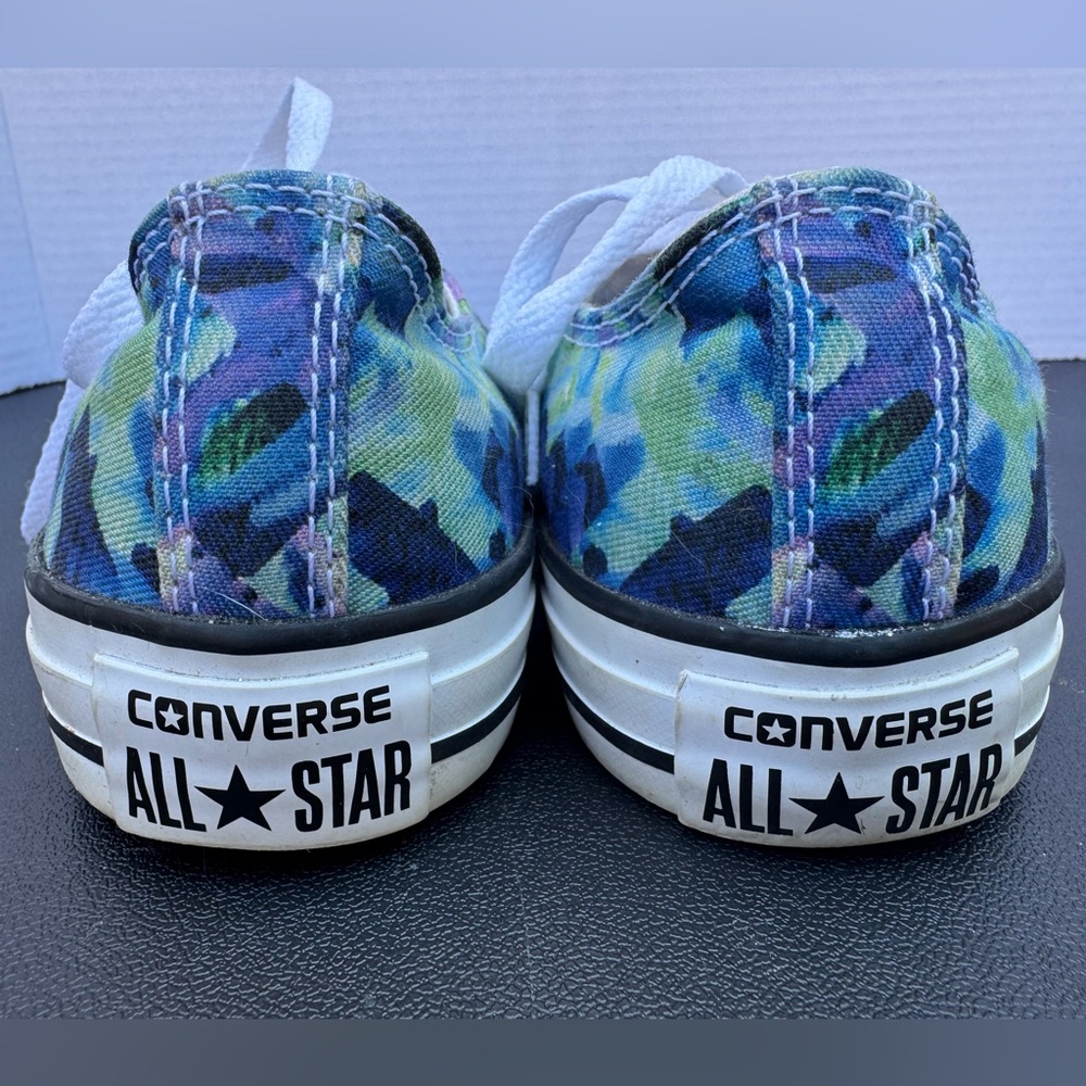 Converse Multi-Colored Blue Green Geometric Retro Eclectic Y2K Sneakers Size 7 - Picture 5 of 9